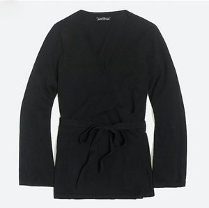🆕NWT J Crew Flare-sleeve Wrap Sweater- Black🆕